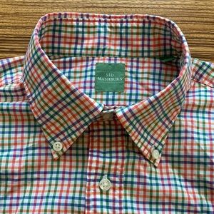 Sid Mashburn Men's M medium Plaid long sleeve button down collar Shirt